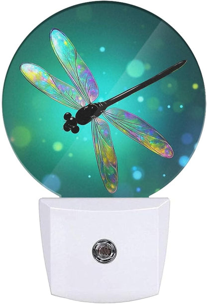 EKOBLA Dragonfly Plug-in Night Light, Fantasy Green Insect LED Nightlight for Kids, 0.5W for Stairway, Hallway & Bedroom