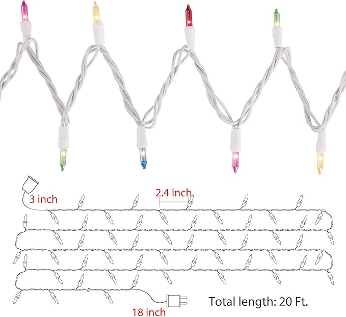Easter Decorations Mini String Lights - 26.5 feet 100 Count Mini Light Set on White Wire Plug in End to End Connectable for Indoor Outdoor Party Yard Garden Patio Home Easter Decor, Multicolored