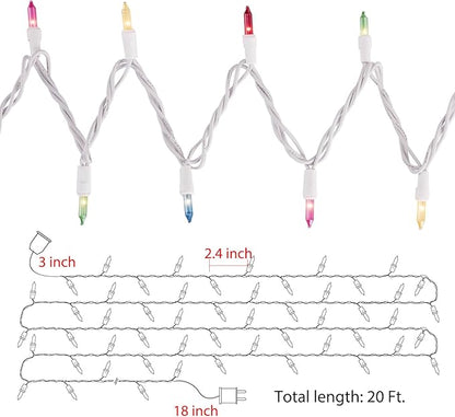 Easter Decorations Mini String Lights - 26.5 feet 100 Count Mini Light Set on White Wire Plug in End to End Connectable for Indoor Outdoor Party Yard Garden Patio Home Easter Decor, Multicolored