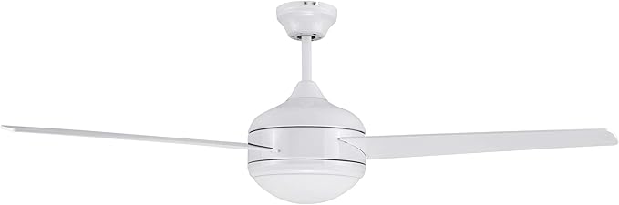 Design House 156513-WHT Treviento LED 52-inch Contemporary Indoor Ceiling Fan with LED Light Kit, 3-Blade, Reverse Airflow, Remote Control, White