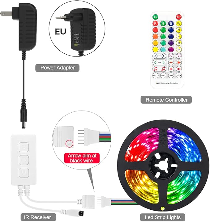 BTF-LIGHTING RGBW LED Strip Music Controller SP614E Bluetooth APP Built-in Mic Group Control for 5 pin + R G B W LED Module Strip Light Triple Control APP /3 Keys Button/IR Remote DC5V/12V/24V