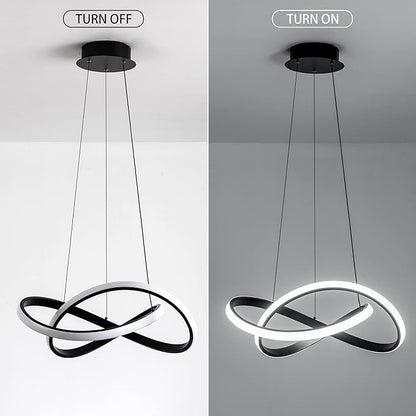 MAYNA Modern LED Pendant Light Fixture, Contemporary LED Chandelier with Irregular Ring Lights, Adjustable Modern Chandeliers for Dining Room Kitchen Entryway Living Room Bedroom, 6000K Daylight