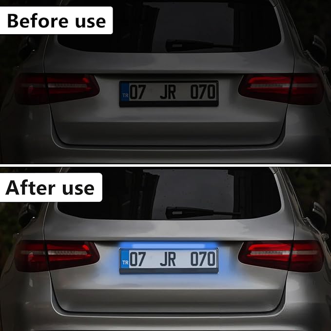LED License Plate Lights 12 V DC Universal License Plate Light, Waterproof Tag Lamp Assembly Replacement LED Plate Light for Car Trailer UTV ATV Truck RV Boat