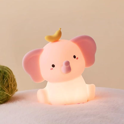 QANYI Elephant Night Light for Kids, Pink Elephant Lamp with Dimming Nursery Night Lamp Rechargeable Animal Light for Breastfeeding Timer & Touch,Valentines Gifts for Baby Girls Childrens Women