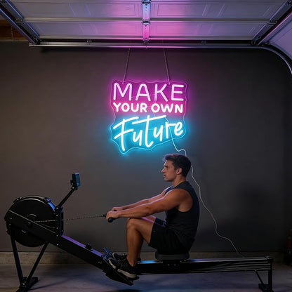 "Make Your Own Future" Neon Sign, Feminine Motivational Neon Light for Women Girls Room, Inspiring LED Wall Art, Dimmable USB Decor with Hanging Kit, Empowering Gift for Her