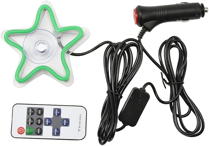 XhuangTech LED Neon Car Interior Lights, Green Ambient Decorative Lights for Cars, Trucks, UTVs, Vehicles, Universal Fit Car Accessories for Warm Atmosphere & Stylish Decoration (Five-Pointed Star)