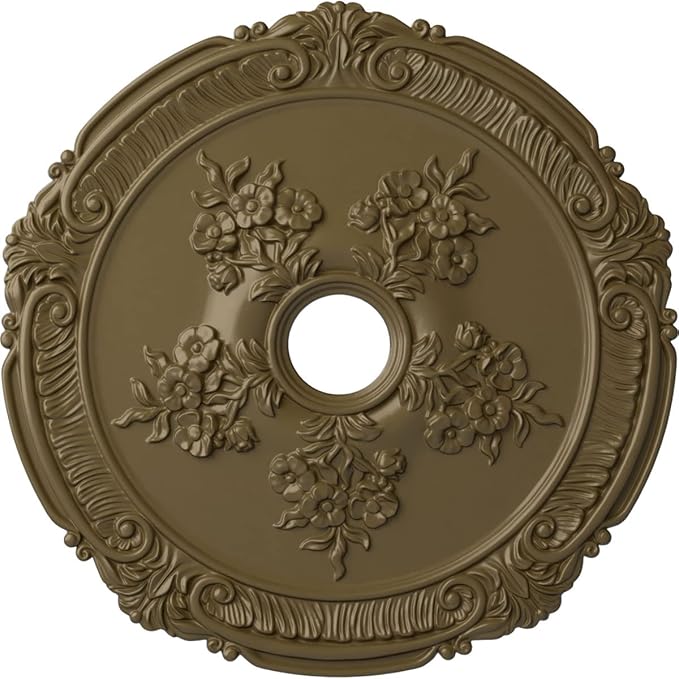 26"OD x 3 3/4"ID x 1 1/2"P Attica with Rose Ceiling Medallion (Fits Canopies up to 4 1/2"), Hand-Painted Mississippi Mud