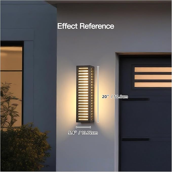 MVBT Outdoor Wall Lights, 20" Large Front Porch Light Fixtures Waterproof, 3000K Modern Outdoor Sconce Lights Hardwired, Patio Wall Light Fixture for House Outside Garage Doorway Hallway Garden