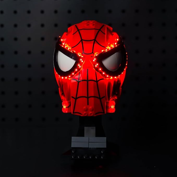 BrickBling LED Light Compatible with Lego Spider-Man's Mask 76285 (Lights Only), Light Control Version Lighting Compatible with Lego Mask- Light up Your Model