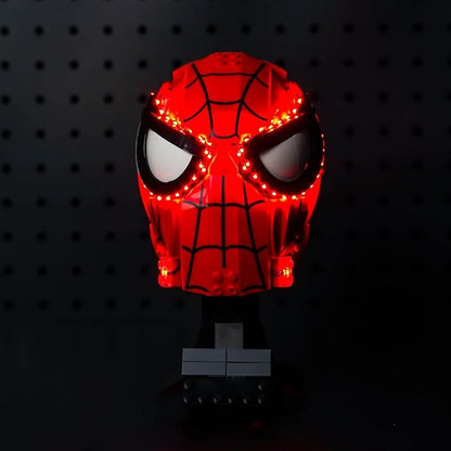 BrickBling LED Light Compatible with Lego Spider-Man's Mask 76285 (Lights Only), Light Control Version Lighting Compatible with Lego Mask- Light up Your Model