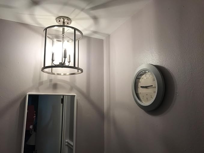4 Light Hanging Lantern Pendant Light Fixture Geometric Chandelier,Brushed Nickel Finish Adjustable Chain Metal Cage Pendant Lighting for Kitchen Island Dining Room Foyer