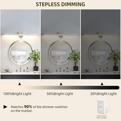 Bathroom Light Fixtures Over Mirror, 32 Inch Brushed Nickel Bathroom Vanity Light, LED Modern Wall Sconce 3000K Bar Vanity Lights for Bathroo