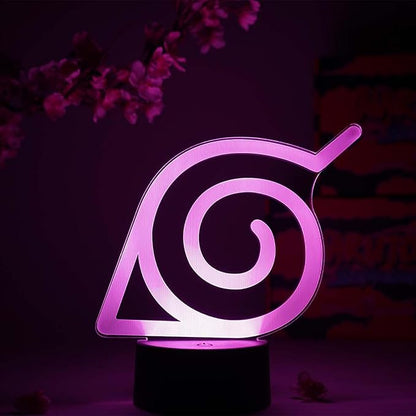 Otaku Lamps Konoha Leaf Naruto – Anime Night Light, 16 Color RGB LED – Gift for Otaku