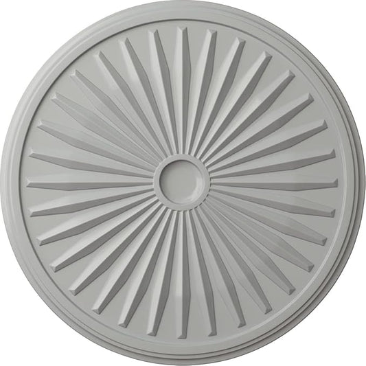 33 1/8"OD x 3 1/2"ID x 1 3/8"P Leandros Ceiling Medallion (Fits Canopies up to 5"), Hand-Painted Frost