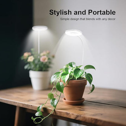 Full Spectrum Grow Lights for Indoor Plants, Clip-on LED Plant Lights for Indoor Growing with Auto On/Off Timing 4/8/12 Hrs, 10 Dimmable Levels, 3 Spectrum Modes & Adjustable Gooseneck, Remote Control