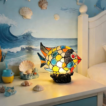 Fish Lamp Home Decor, Ocean Decorations Resin Colorful Fish Table Lamps for Bedroom Living Room Nursery Office, Whimsical Animal Desk Lamp, Birthday Gifts for Girl Mother Grandmother Woman.