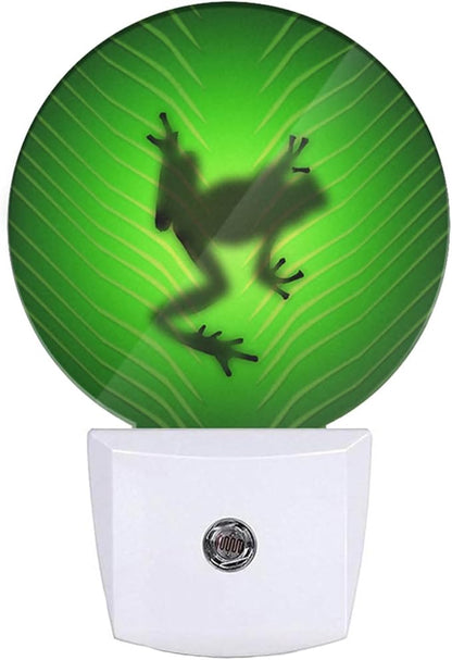 EKOBLA Tree Frog Plug-in Night Light, Green Leaf Vein Frog LED Nightlight with Auto Sensor for Bedroom & Bathroom
