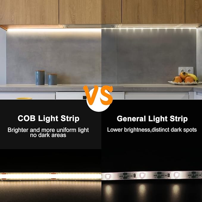 Battery Powered COB Led Strip Lights, 4.92Ft Battery Operated Green LED Strip Light, High Brightness Flexible LED Tape Lights for Room, Cabinet, Bedroom, Kitchen, Party, Home DIY Indoor Deco