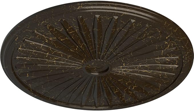 Ekena Millwork CM33LESHC - 33 1/8"OD x 3 1/2"ID x 1 3/8"P Leandros Ceiling Medallion (Fits Canopies up to 5") - Ceiling Medallion, Stone Hearth Crackle