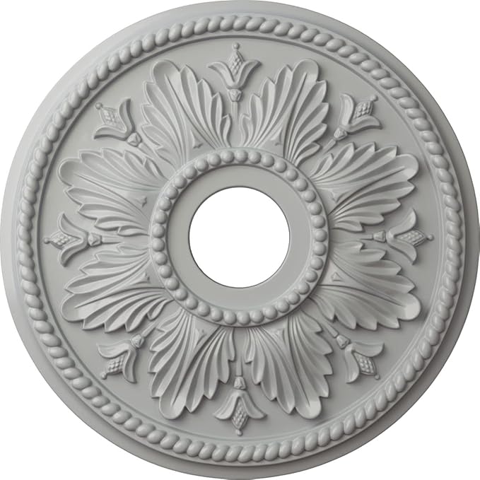 Ekena Millwork CM18ED1FRF Edinburgh Ceiling Medallion, 18 1/8 OD x 3 1/2 ID x 2 3/4 P, Frost