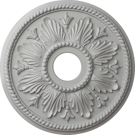 Ekena Millwork CM18ED1FRF Edinburgh Ceiling Medallion, 18 1/8 OD x 3 1/2 ID x 2 3/4 P, Frost