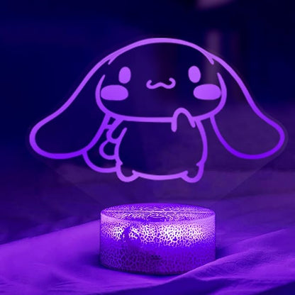 KIEAL 16 Colors Cartoon Night Light, Anime Character Change Decor Lamp with Remote, Dim, Timer, Fans Kids Gifts for Christmas Birthday Boys Girls