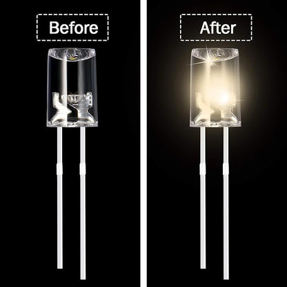 Mudder 180 Pcs Valentine LED 5mm String Light Mini Replacement Bulb Energy Efficient LED Halloween Wire Light Connectable Home Decor for Festival Patio Garden Christmas Wedding Holiday (Warm White)