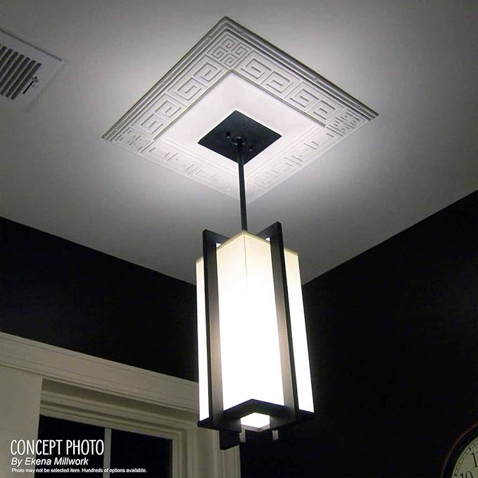 Ekena Millwork CM15LI2 15 3/8"OD x 7"ID x 1"P Lisbon Ceiling Medallion, Fits Canopies up to 7", 2 Piece