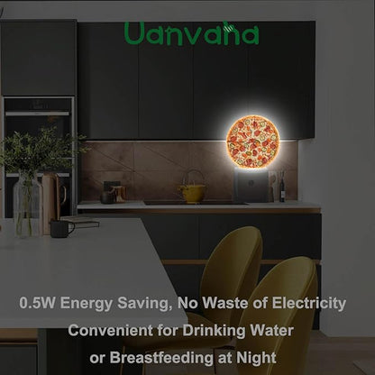 Pizza Night Light Fast Food Sausage Pizza Cheese Plug-in Night Lights with Dusk-to-Dawn Sensor for Bedroom, Bathroom and Living Room 0.5W Sleep Friendly for Women/Girls/Boys Gift