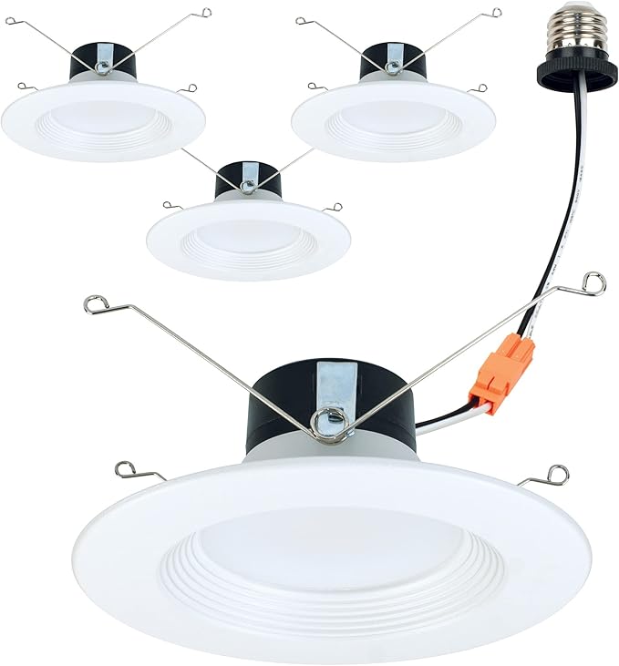 Armacost Lighting Retrofit Trim Smart Recessed RGB+WW LED Downlights for Remodel – 4 Pack