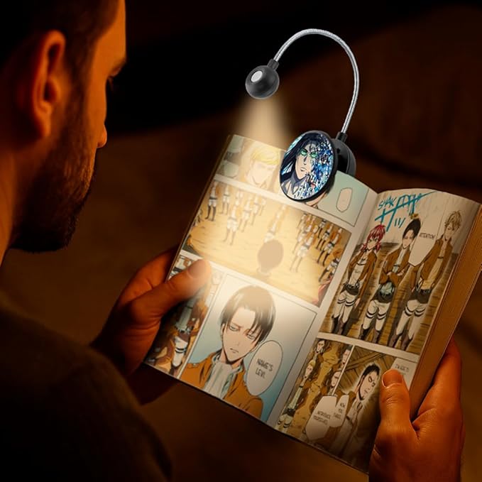 WITHit Clip On Book Light – Dimmable LED Reading Light for Books and eBooks, Reduced Glare, Portable, Cute Bookmark Light for Kids & Adults, Batteries Included (Eren Pathways, Attack on Titan)
