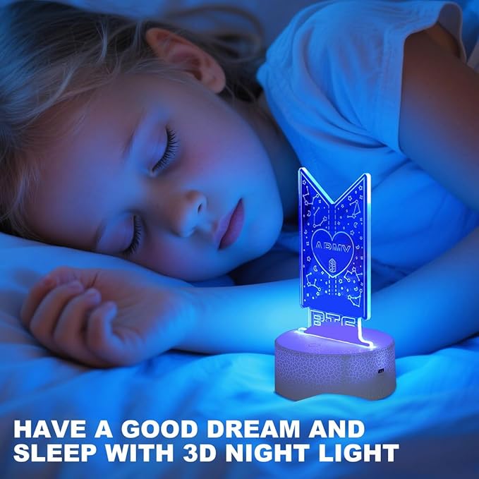 Bangtan Boys LED Night Light & 16 Colors Touch Adjustable Night Light Bedroom Decor for Army Fans Gifts