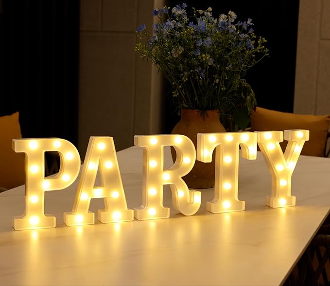 Small Led Marquee Letters, Light Up Letters, 8.58 Inch Led Letter Lights, Battery Powered Lighted Sign for Table, Party, Birthday, Christmas Decor (Letter P)