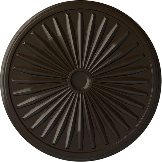 33 1/8"OD x 3 1/2"ID x 1 3/8"P Leandros Ceiling Medallion (Fits Canopies up to 5"), Hand-Painted Stone Hearth