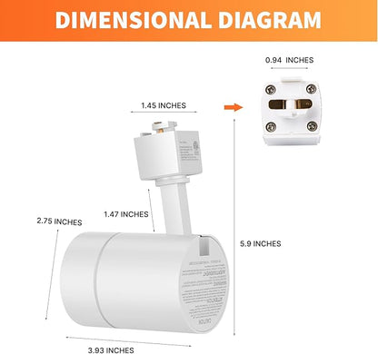 ALAMPEVER LED Track Lighting Heads for J Type,Dimmable Track Lighting Fixtures Ceiling for Wall Art,12W Track Light,800LM, CRI90, 3000K Soft White,75W, 8Pack,White