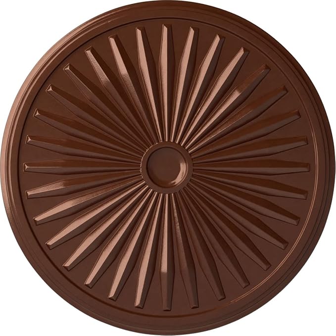 Ekena Millwork CM33LECPS - 33 1/8"OD x 3 1/2"ID x 1 3/8"P Leandros Ceiling Medallion (Fits Canopies up to 5") - Ceiling Medallion, Copper Penny