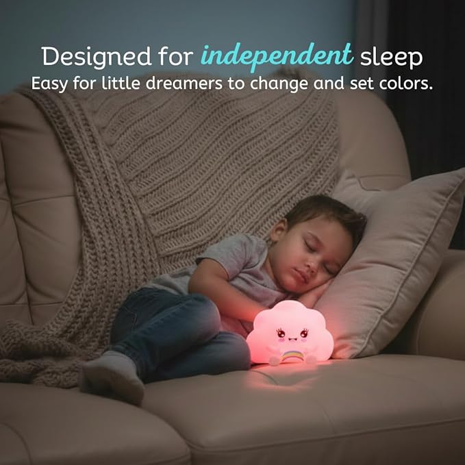 Lumipets Cloud Squishy Night Light for Kids | Soft Silicone Bedside Mood Lamp with Remote & Tap Control | Rechargeable Color Changing Night Light for Boys & Girls | Portable Nightlight with USB Cord