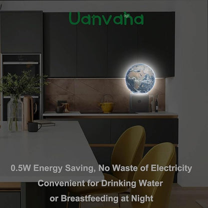 Planet Plug-in Nightlight Earth with Continents Oceans Plug-in Nightlight Energy Saving 0.5W LED Lighting for Boys Girls Men Women