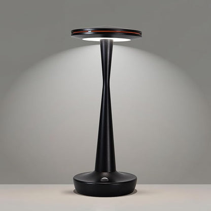 LED Cordless Table Lamps Rechargeable - Outdoor Battery Operated Portable Table Light 3 Color Stepless Dimming Tables Lamp with Memory Function, IP54 Waterproof for Patio Restaurant Dining (Black)