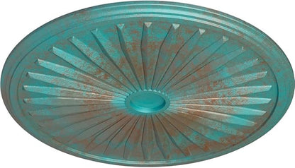 Ekena Millwork CM33LECGS 33-1/8" x 3-1/2" x 1-3/8" Leandros Ceiling Medallion, Copper Green Patina