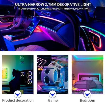 16.4FT WS2812B WS2812 2.7mm Ultra Narrow LED Strip,160LEDs/m Individually Addressable Dream Color Flexible Smart Light Tape for Bedroom,Kitchen,Stage,TV Backlight,DC5V