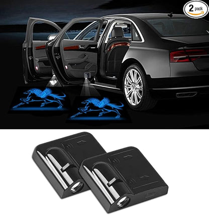 NewL 2 Pcs Led Car Door Welcome Light for Blue Horse Logo Symbol Projector Lights Ghost Shadow Light