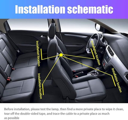 Car LED Atmosphere Lights, Auto Interior Decorative Lamp with Cigarette Adapter Plug, Under Dash Ambient Night Light 12V Car Charger, Vehicle Accessories for Truck, SUV, Sedan (Pink/Purple)