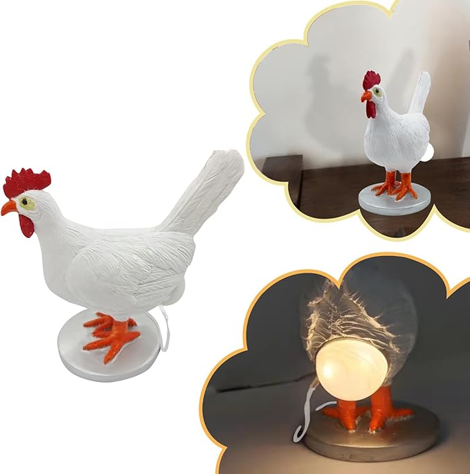 3D Egg-Laying Chicken Lamp - USB LED Table Light, DIY-Friendly & Compact | Ideal Easter/Birthday Gift for Chicken Lovers, Whimsical Home Decor