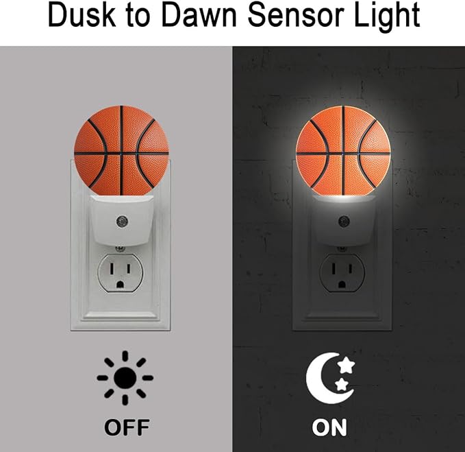 Basketball Line Night Light Auto Sensor Led Dusk to Dawn Lamp Home Decor for Men Women