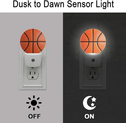 Basketball Line Night Light Auto Sensor Led Dusk to Dawn Lamp Home Decor for Men Women