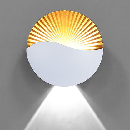 Kawell Modern Creative 12W LED Wall Sconce Waterproof Wall Light Indoor Outdoor Wall Lamp Sunrise Effect Art Deco for Bedroom Living Room Bathroom Cafe Lounge Corridor Stairs,White 6000K