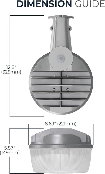 HALO ALB Outdoor Dusk-to-Dawn LED Security Area Light with 7000 Lumens, Wall or Pole Mount - Textured Gray