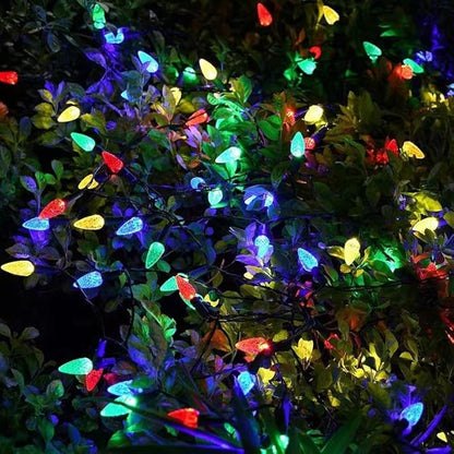 ITICdecor C6 Solar String Lights Outdoor Waterproof, 23FT 50LED Solar Christmas Lights Fairy Lights Decor, 8 Lighting Mode, Christmas Decorations for Xmas Tree Patio Party Decor(Multicolor)