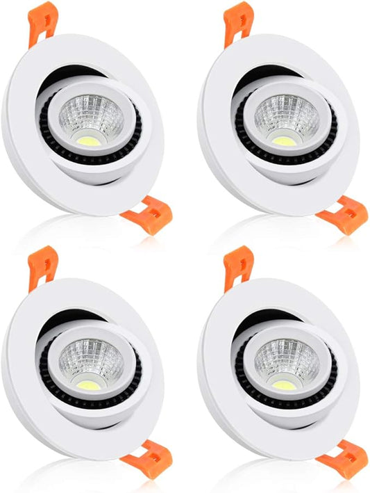 2 Inch Eyeball Gimbal LED Recessed Lighting Dimmable Downlight, 3W (35W Halogen Equivalent) Adjustable Spotlight, 2700K Ultra Warm White, CRI80, Ceiling Light with LED Driver (4 Pack)